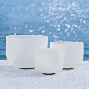 3 set frosted white singing bowls