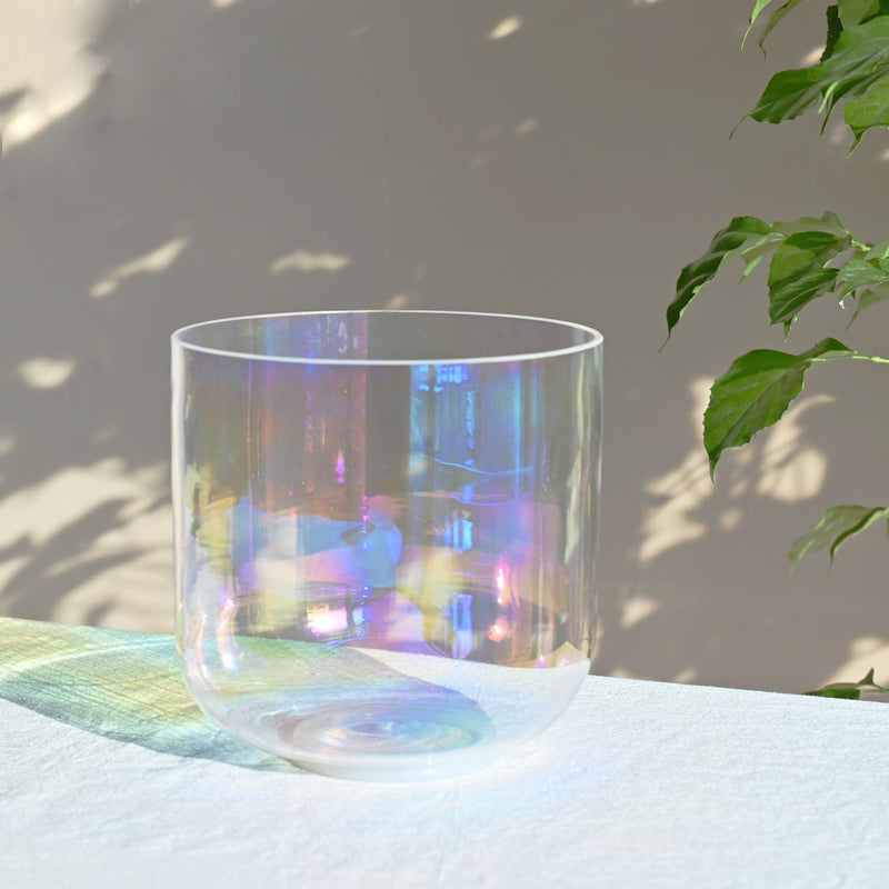6 Inch Natural Cosmic Light Clear Quartz Crystal Singing Bowl for Sound Healing with Free Mallet and O-ring | Surfersandyogis