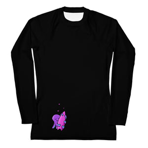 Black cute octopus rashguard women