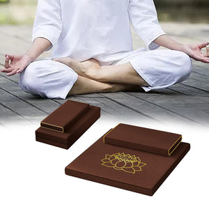 Brown to piece meditation cushion pillow set