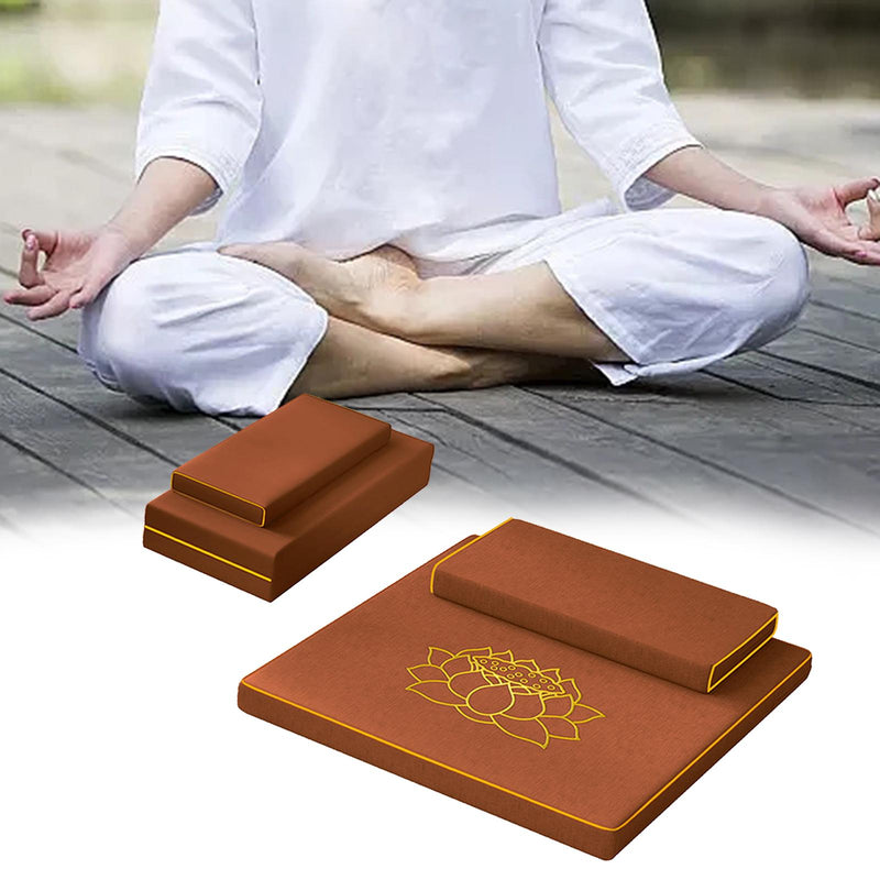 Earthy orange two piece meditation pillow set