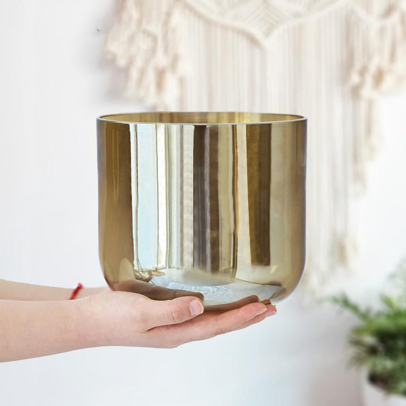 Golden goddess 6 inch gold crystal sound bowl for meditation and sound healing