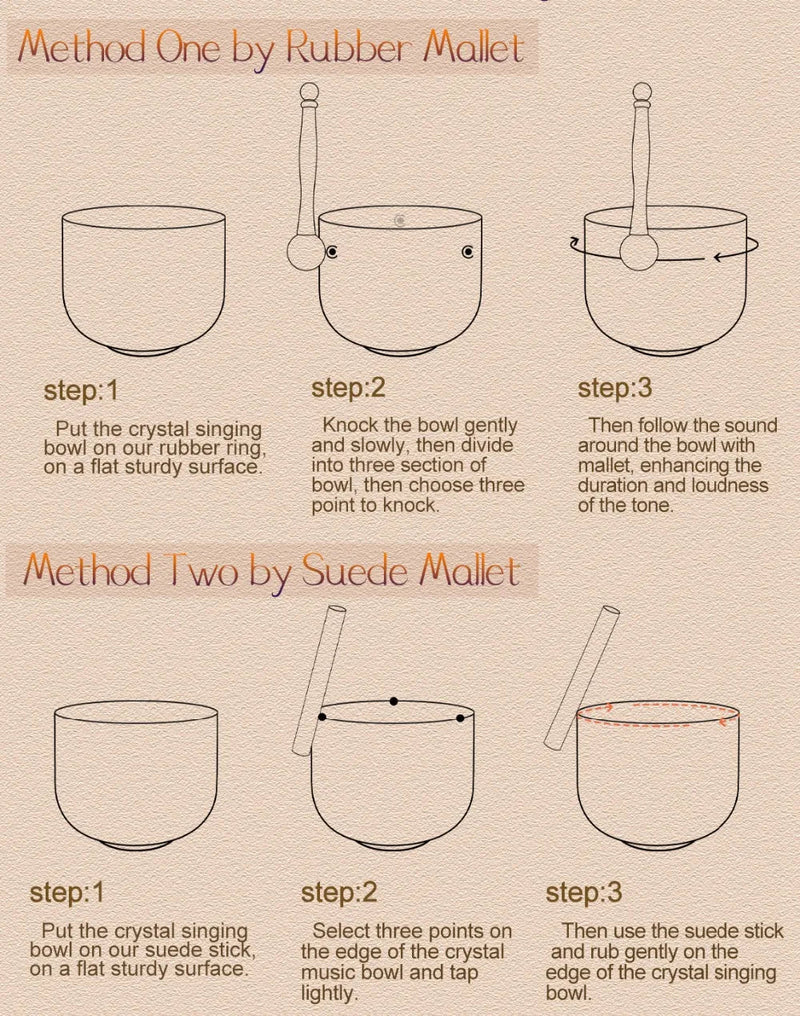 How to play the rainbow colored singing bowls