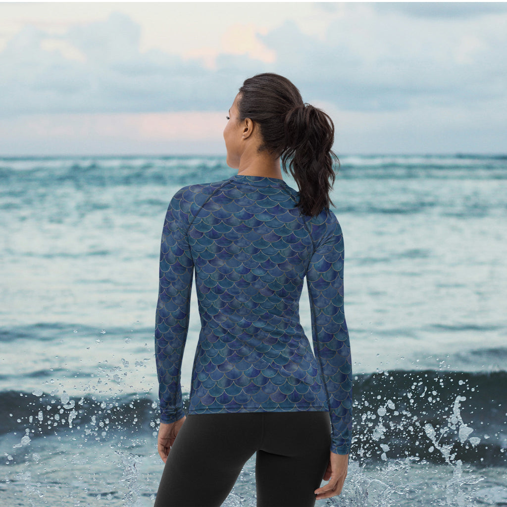 Mermaid rash guard for women