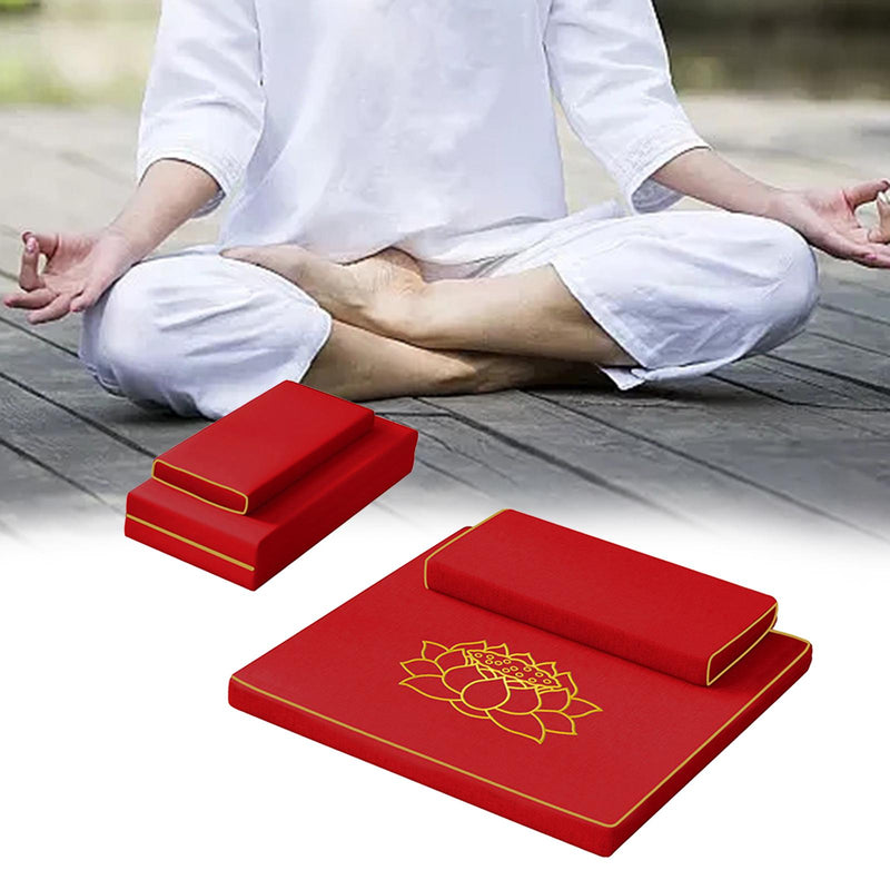 Red two piece meditation cushion set