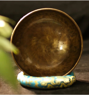 Handmade Brass Tibetan Singing Bowl - Mystical Resonance: Full Moon Buddha Edition, Your Gateway to Meditative Bliss from the Heart of Nepal | Surfersandyogis