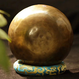 Handmade Brass Tibetan Singing Bowl - Mystical Resonance: Full Moon Buddha Edition, Your Gateway to Meditative Bliss from the Heart of Nepal | Surfersandyogis