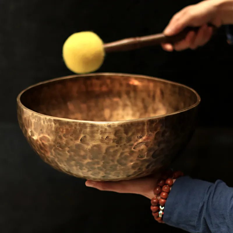 Handmade Brass Tibetan Singing Bowl - Mystical Resonance: Full Moon Buddha Edition, Your Gateway to Meditative Bliss from the Heart of Nepal | Surfersandyogis