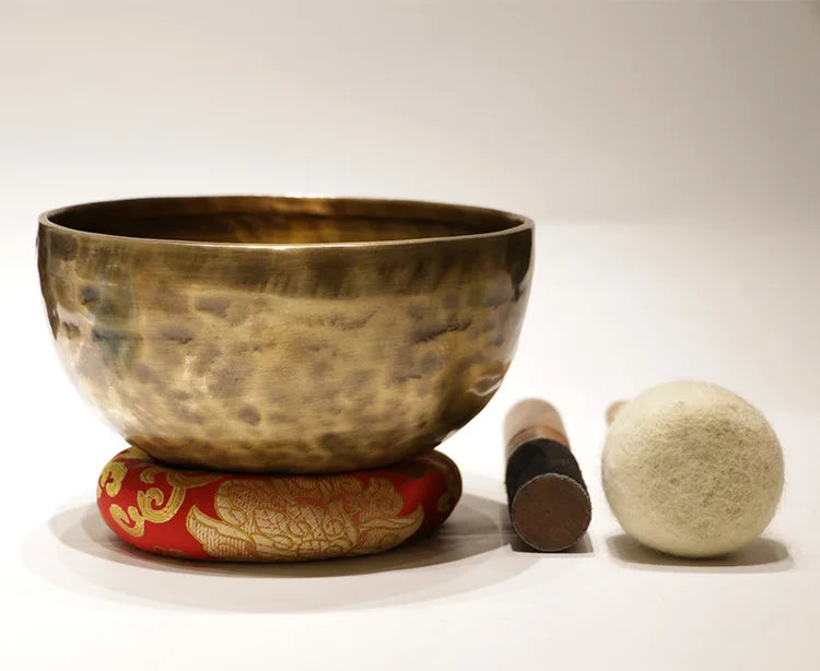 Handmade Brass Tibetan Singing Bowl - Mystical Resonance: Full Moon Buddha Edition, Your Gateway to Meditative Bliss from the Heart of Nepal | Surfersandyogis