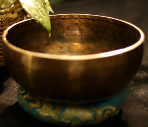 Handmade Brass Tibetan Singing Bowl - Mystical Resonance: Full Moon Buddha Edition, Your Gateway to Meditative Bliss from the Heart of Nepal | Surfersandyogis