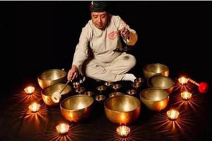 Handmade Brass Tibetan Singing Bowl - Mystical Resonance: Full Moon Buddha Edition, Your Gateway to Meditative Bliss from the Heart of Nepal | Surfersandyogis