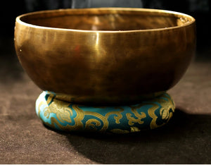 Handmade Brass Tibetan Singing Bowl - Mystical Resonance: Full Moon Buddha Edition, Your Gateway to Meditative Bliss from the Heart of Nepal | Surfersandyogis