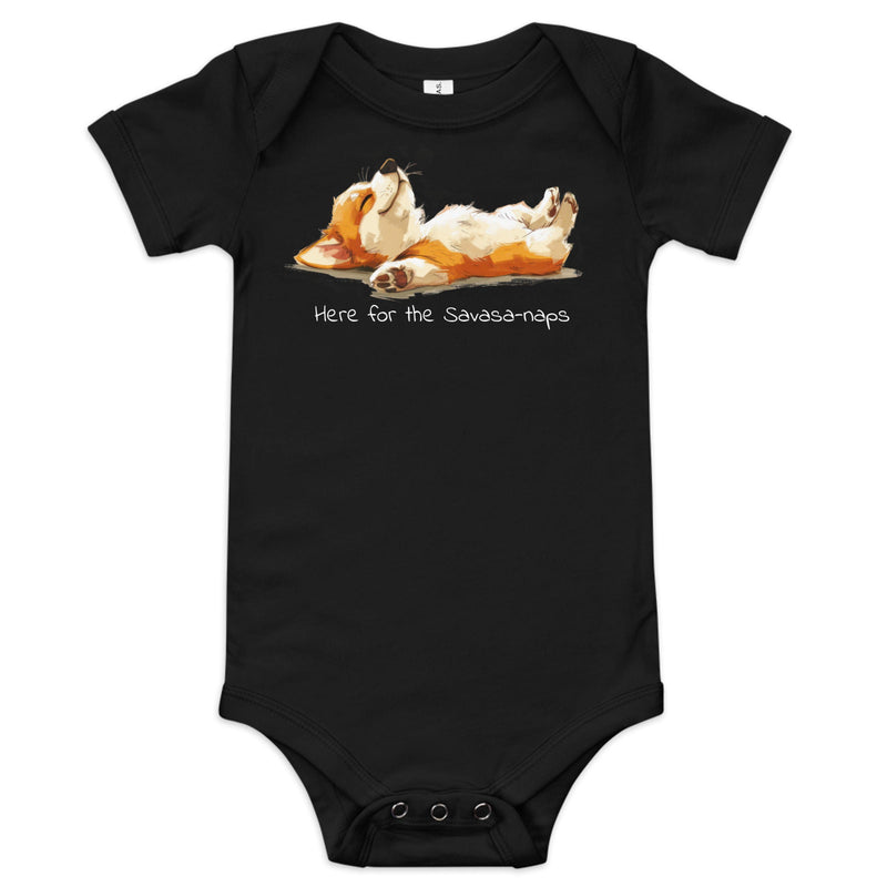 Corgi baby yoga one-piece | Surfersandyogis