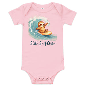 Sloth surfer baby clothing - Sloth Surf Crew Onesie