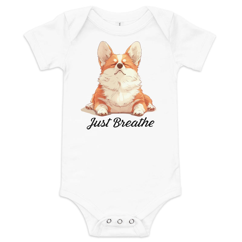 Corgi baby yoga onesie | Surfersandyogis