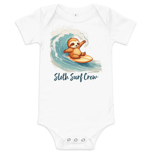 Sloth surfer baby clothing - Sloth Surf Crew Onesie