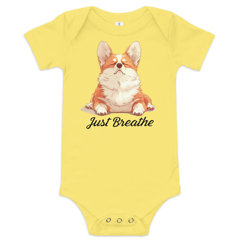 Corgi baby yoga onesie | Surfersandyogis