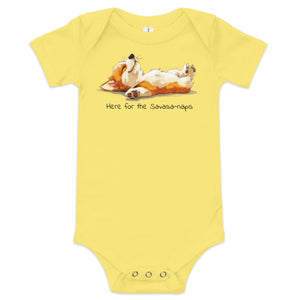 Corgi baby yoga one-piece | Surfersandyogis