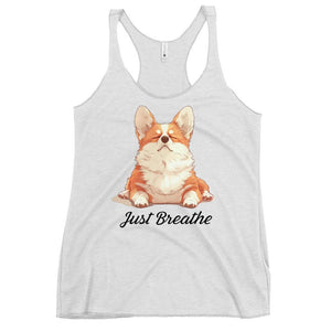 Corgi yoga top - Just breathe yoga clothing | Surfersandyogis