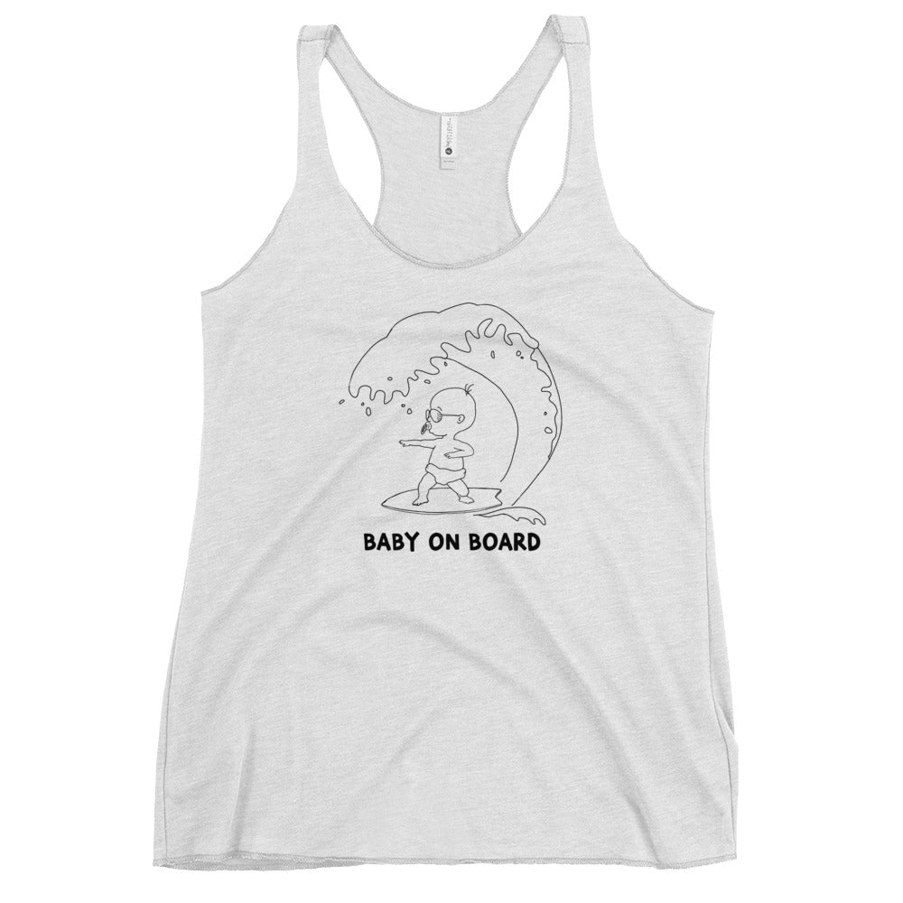 Baby on board shirt for women - Pregnancy announcement surf tank top
