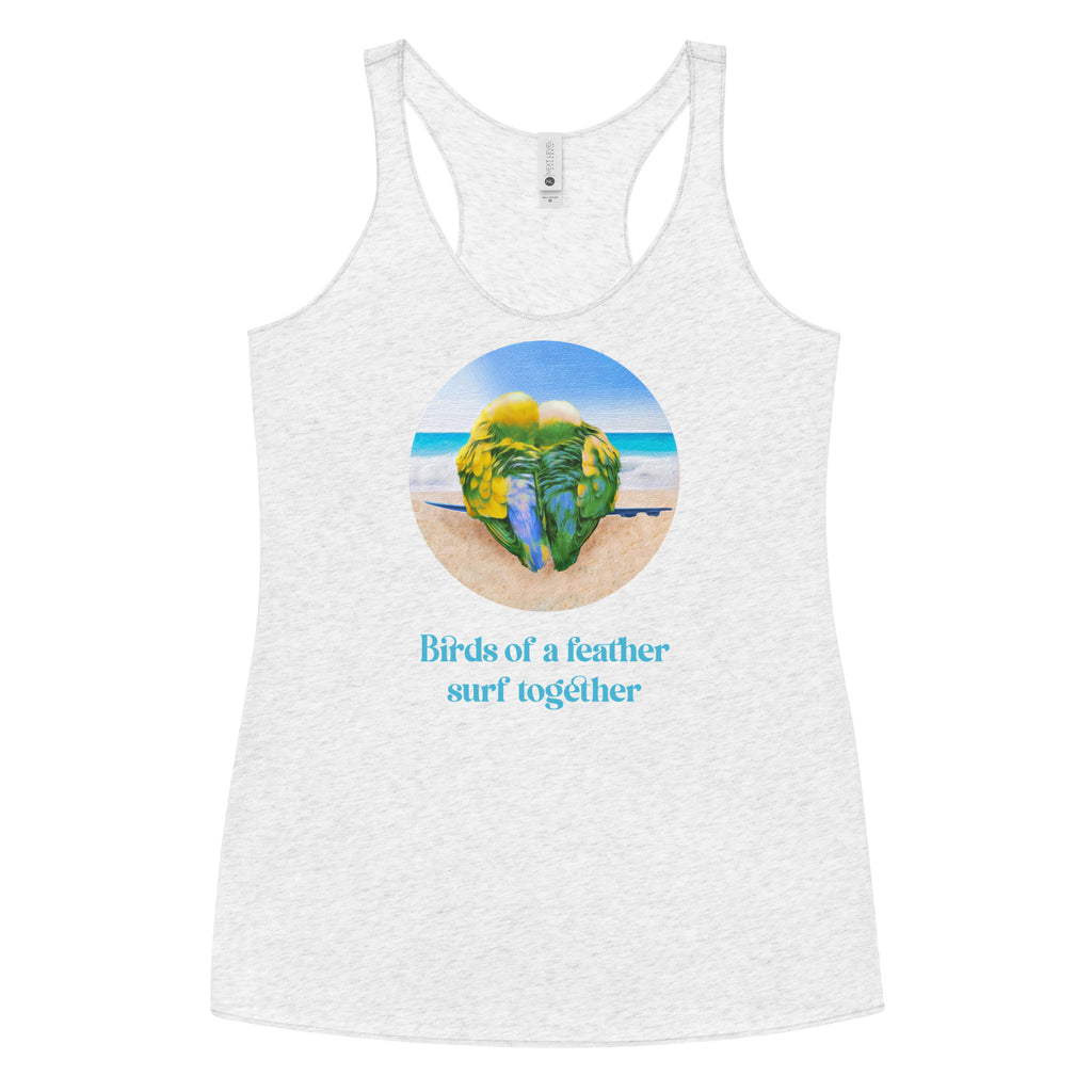 White surfer clothes - birds of a feather surf together - surf gift