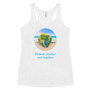 White surfer clothes - birds of a feather surf together - surf gift