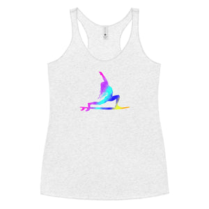 Rainbow surf yoga warrior - Women's Racerback Tank