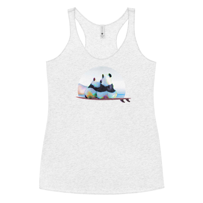 White panda women surf shirt