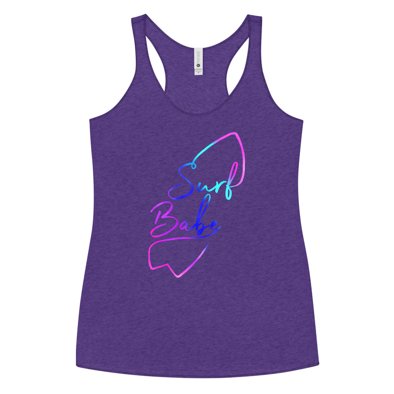 Surf babe clothes- Rainbow surf babe Women's Racerback Tank Top