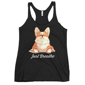 Corgi yoga top - Just breathe yoga clothing | Surfersandyogis