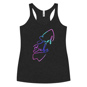 Surf babe clothes- Rainbow surf babe Women's Racerback Tank Top