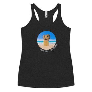 Surf Sloth - Live slowly - Women's Tri-Blend Racerback Tank