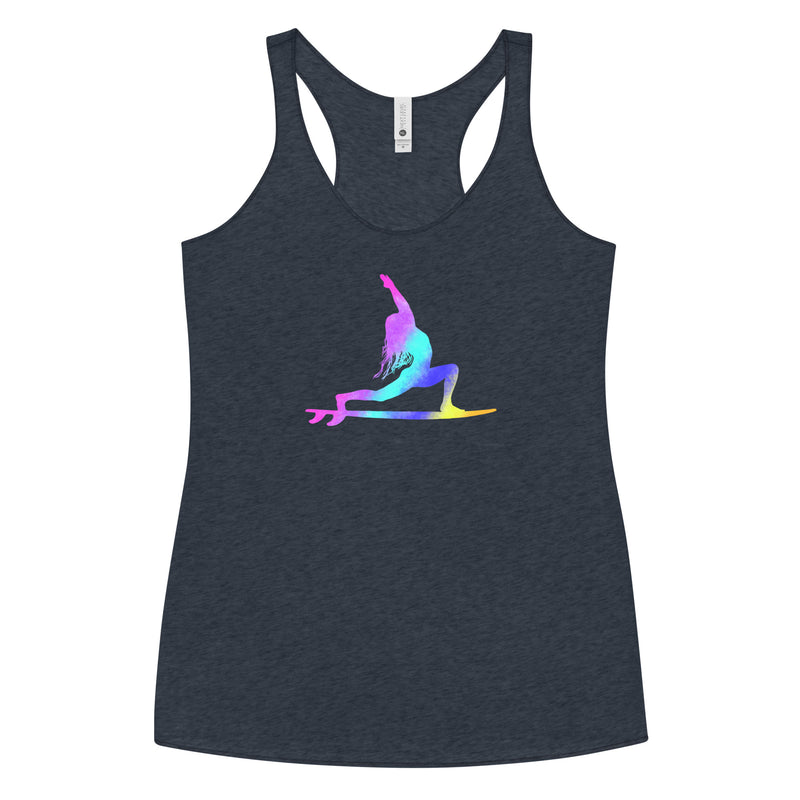 Rainbow surf yoga warrior - Women's Racerback Tank