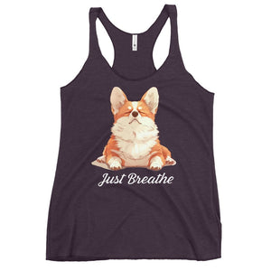 Corgi yoga top - Just breathe yoga clothing | Surfersandyogis