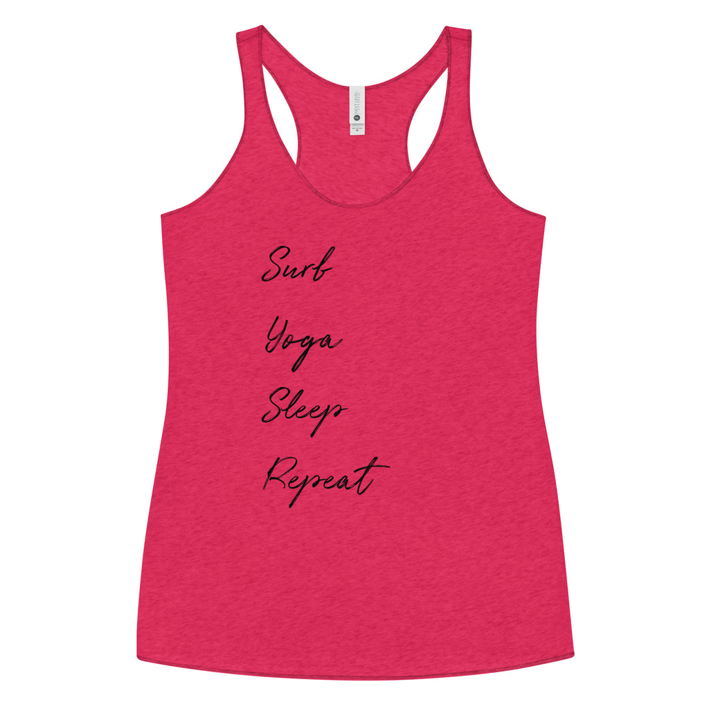 Surf yoga sleep repeat shirt - Women's Racerback Tank