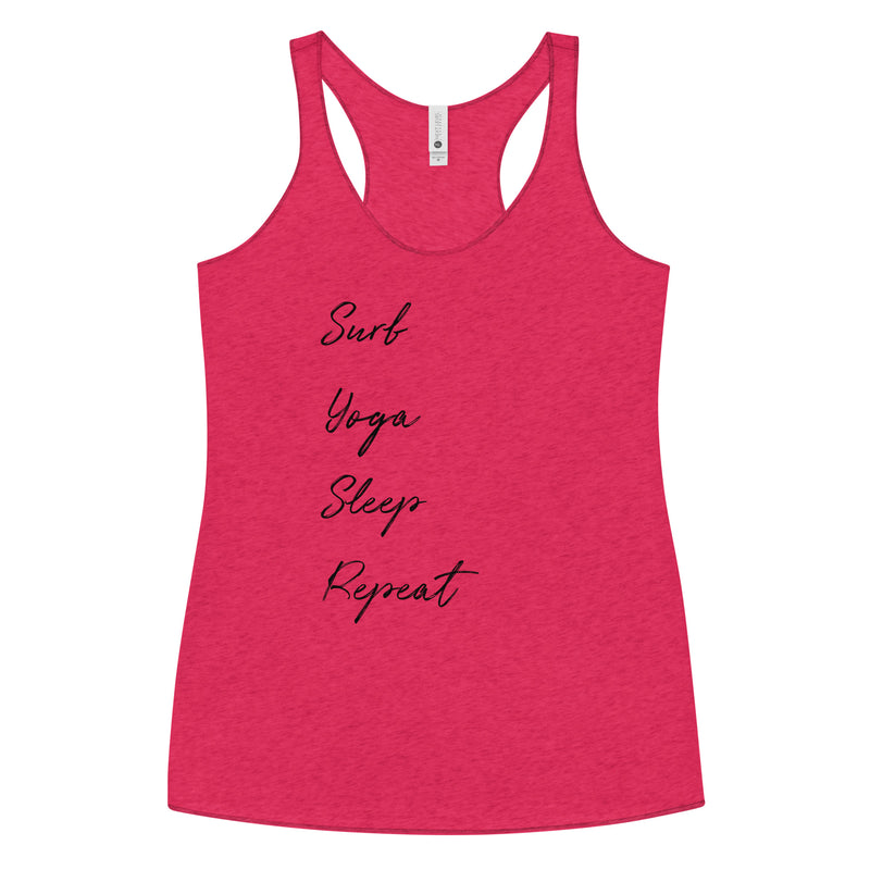 Surf yoga sleep repeat shirt - Women's Racerback Tank