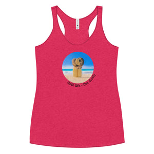 Surf Sloth - Live slowly - Women's Tri-Blend Racerback Tank