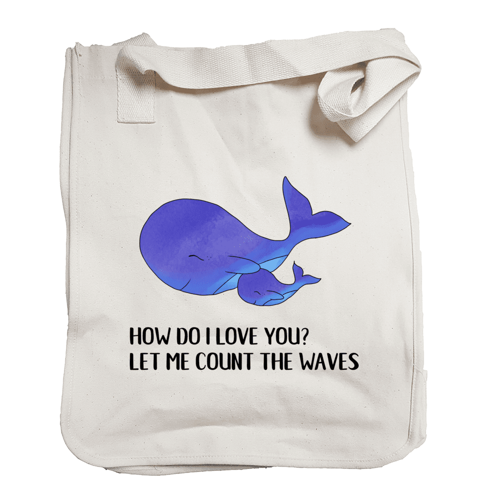 How do I love you whale eco-friendly tote