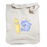 Shark tote bag - Love bites ecological shark tote bag - organic cotton