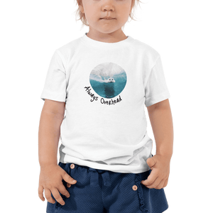 Grom surf gift - Surfer toddler short sleeve tee with scared hamster always overhead text