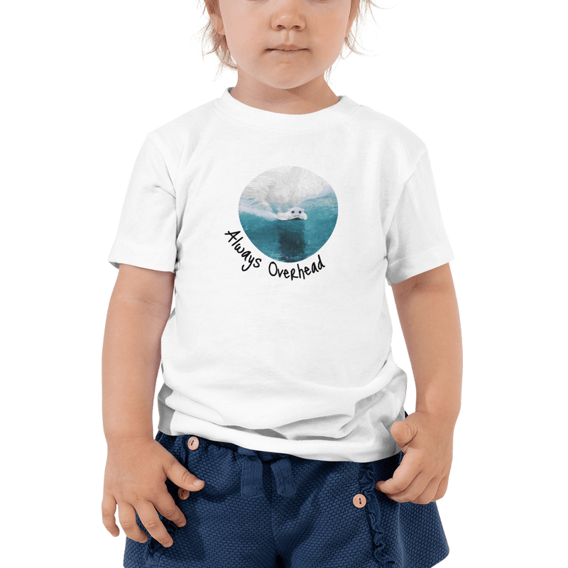 Grom surf gift - Surfer toddler short sleeve tee with scared hamster always overhead text