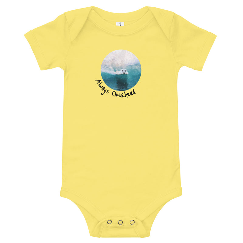 Always Overhead Surfer Baby Bodysuit in yellow