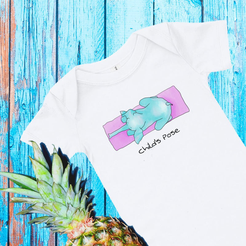 Baby yoga romper with elephant - Child’s Pose Baby Elephant Yoga Romper <3