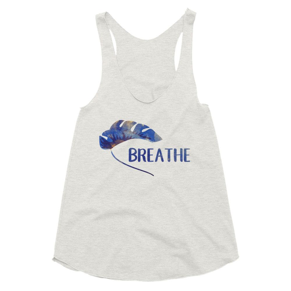 Breathe yoga tank top - Breathe top - Gentle reminder collection - Women's Tri-Blend Racerback Tank