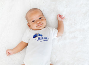 Mommy positive baby romper - Breathe, mommy. Gentle reminder. Baby romper / bodysuit / similar to onesie.