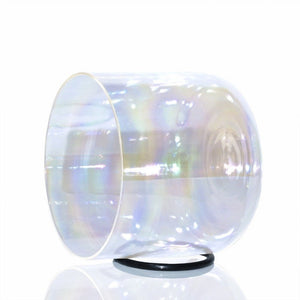 Clear crystal singing bowl - rainbow color
