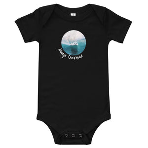 Always Overhead Surfer Baby Bodysuit in black