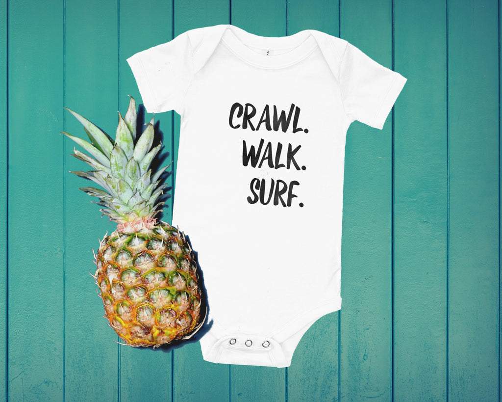 Crawl walk surf baby bodysuit - Crawl, walk surf baby bodysuit, perfect gift for the surfer baby