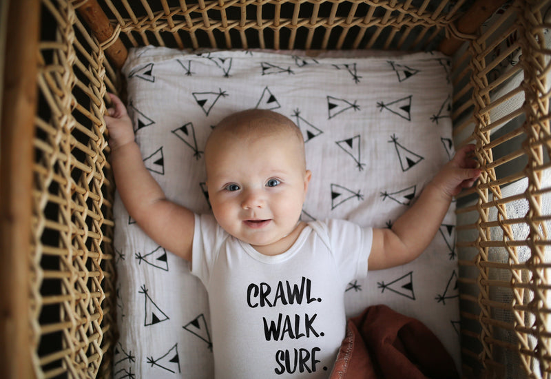 Crawl walk surf baby bodysuit - Crawl, walk surf baby bodysuit, perfect gift for the surfer baby