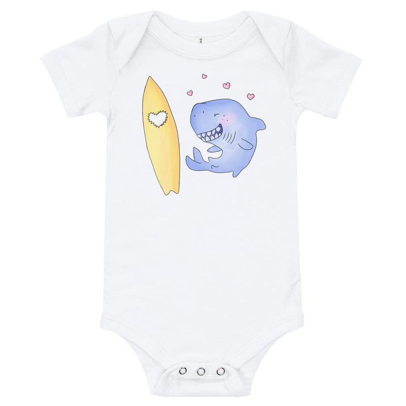 Love bites shark inspired baby romper / bodysuit / similar to onesie